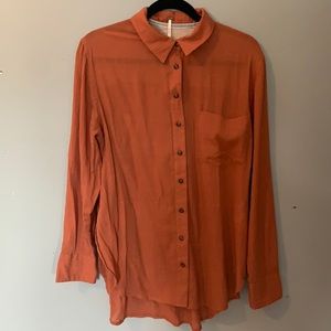 Burnt orange Free People button-down